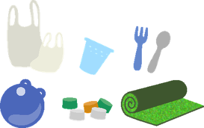種類ごとに分けたプラスチック
